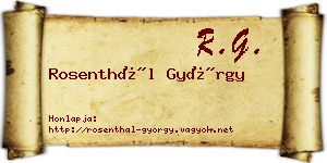 Rosenthál György névjegykártya